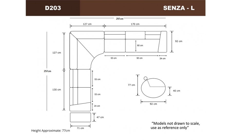 Senza - L - Leather Sofa Lounge Set